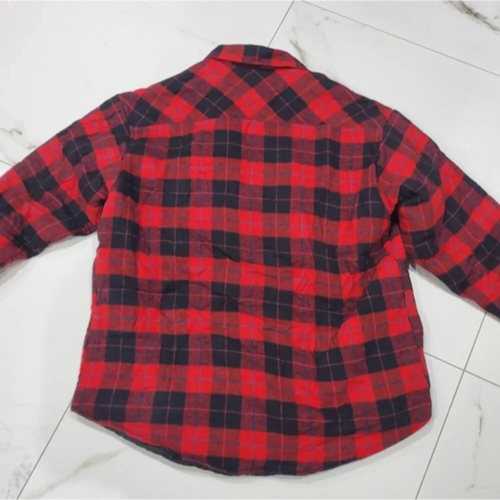 MARK'S Thick Cozy Red Quilted Shirt Jacket - Picture 6 of 14